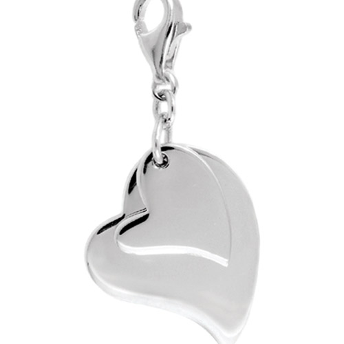 Silver Double Heart Charm