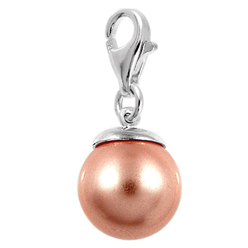 Silver Pink Pearl Charm