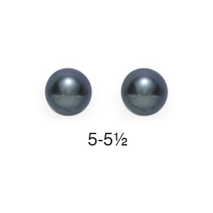 9ct Dark Blue Pearl Stud Earrings