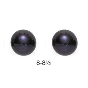 9ct Dark Blue Pearl Stud Earrings