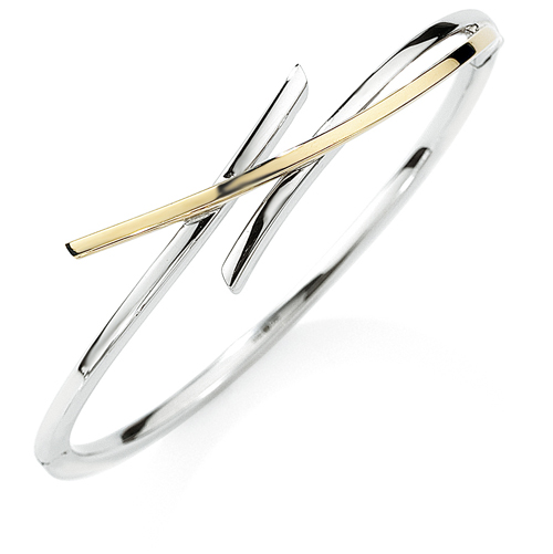 9ct Two Colour Gold Bangle