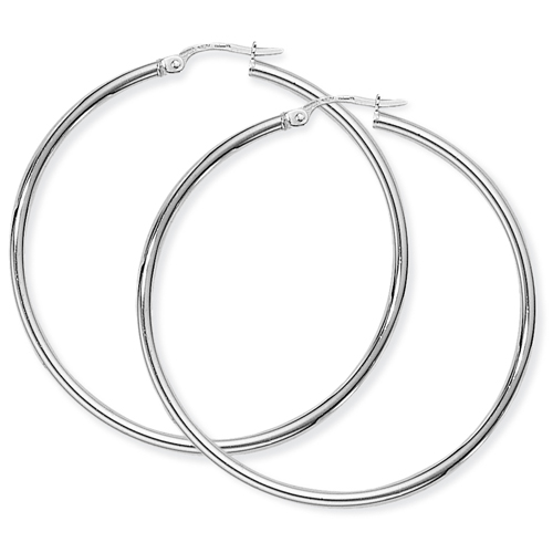 9ct White Gold Hoop Earrings